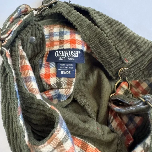 Oshkosh Corduroy Flannel Overalls - Picture 6 of 6